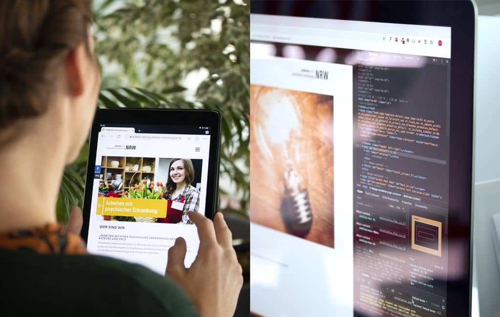 Bild der Website des NRW Portals